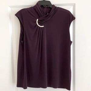 Calvin Klein Merlot Sleeveless Blouse